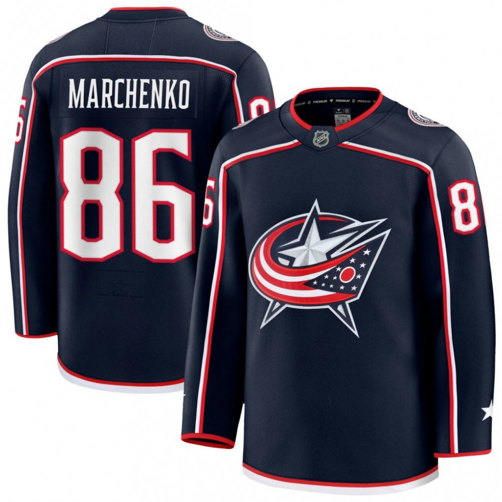 Kirill Marchenko Columbus Blue Jackets Fanatics Home Premium Jersey - Navy-Pro Kit Vault | Brand New 26/27 Sports Jerseys